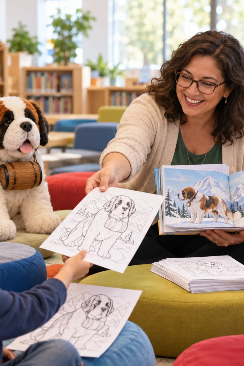 desenhos de cachorro são-bernardo para colorir — exemplo criado na Desenhos pra Colorir