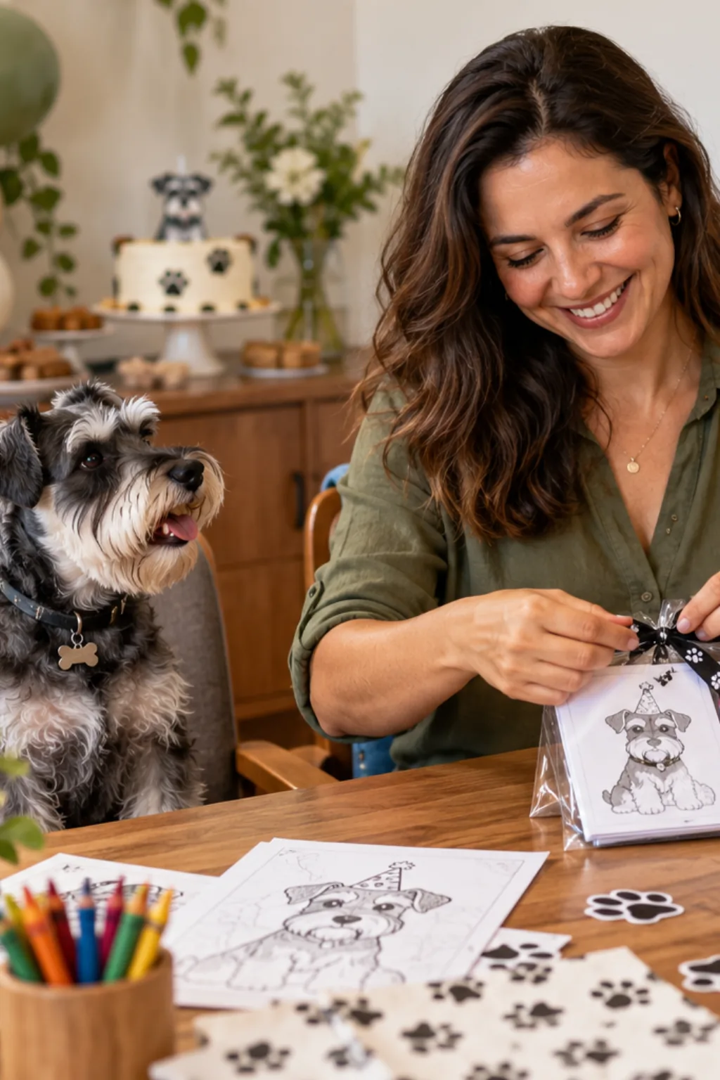 desenhos de schnauzer para colorir — exemplo criado na Desenhos pra Colorir