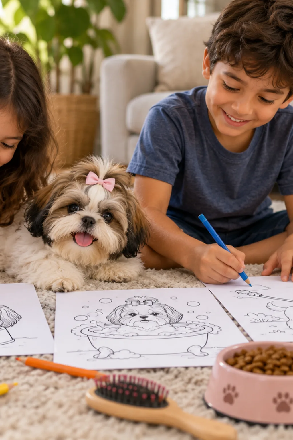 desenho de cachorro shih tzu para colorir — exemplo criado na Desenhos pra Colorir