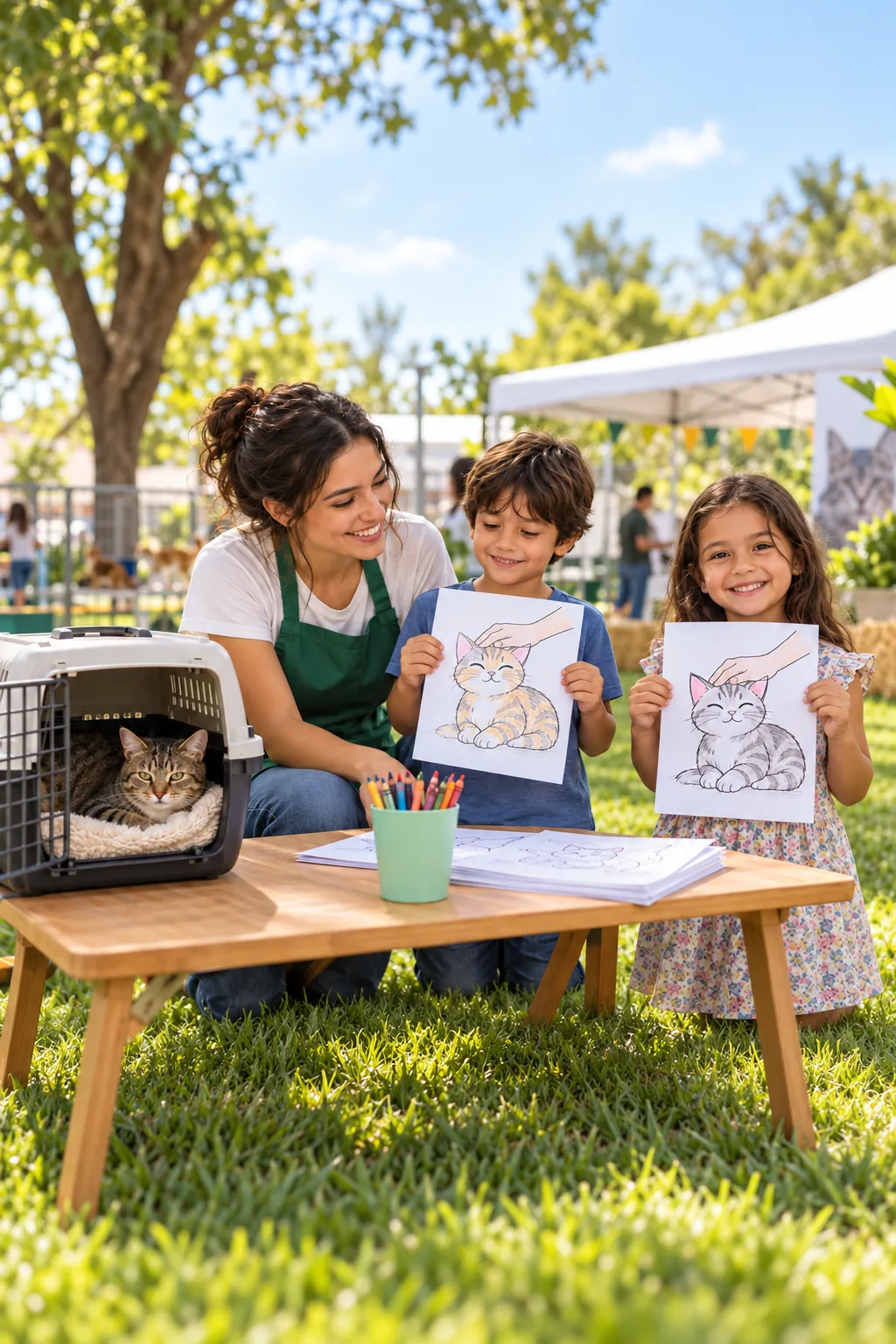 desenhos da cantiga Atirei o Pau no Gato para colorir — exemplo criado na Desenhos pra Colorir
