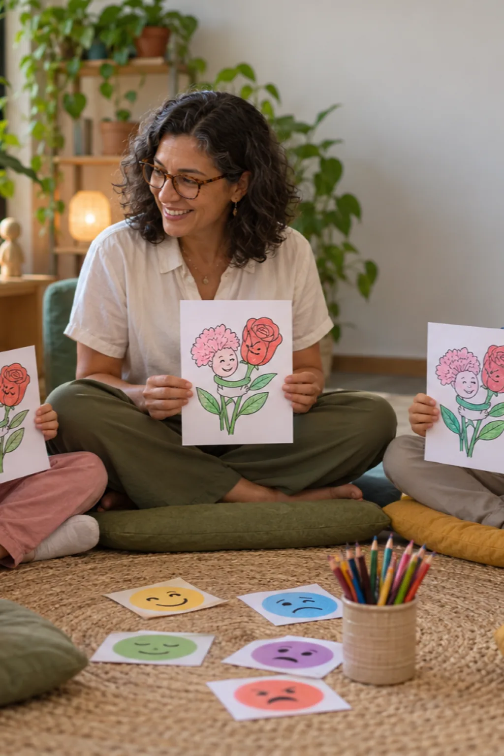 desenhos da cantiga O Cravo Brigou com a Rosa para colorir — exemplo criado na Desenhos pra Colorir
