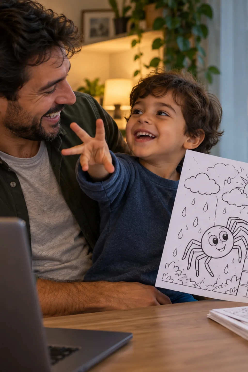 desenhos da cantiga A Dona Aranha para colorir — exemplo criado na Desenhos pra Colorir