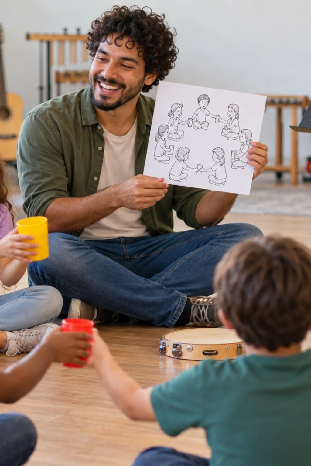 desenhos da cantiga Escravos de Jó para colorir — exemplo criado na Desenhos pra Colorir