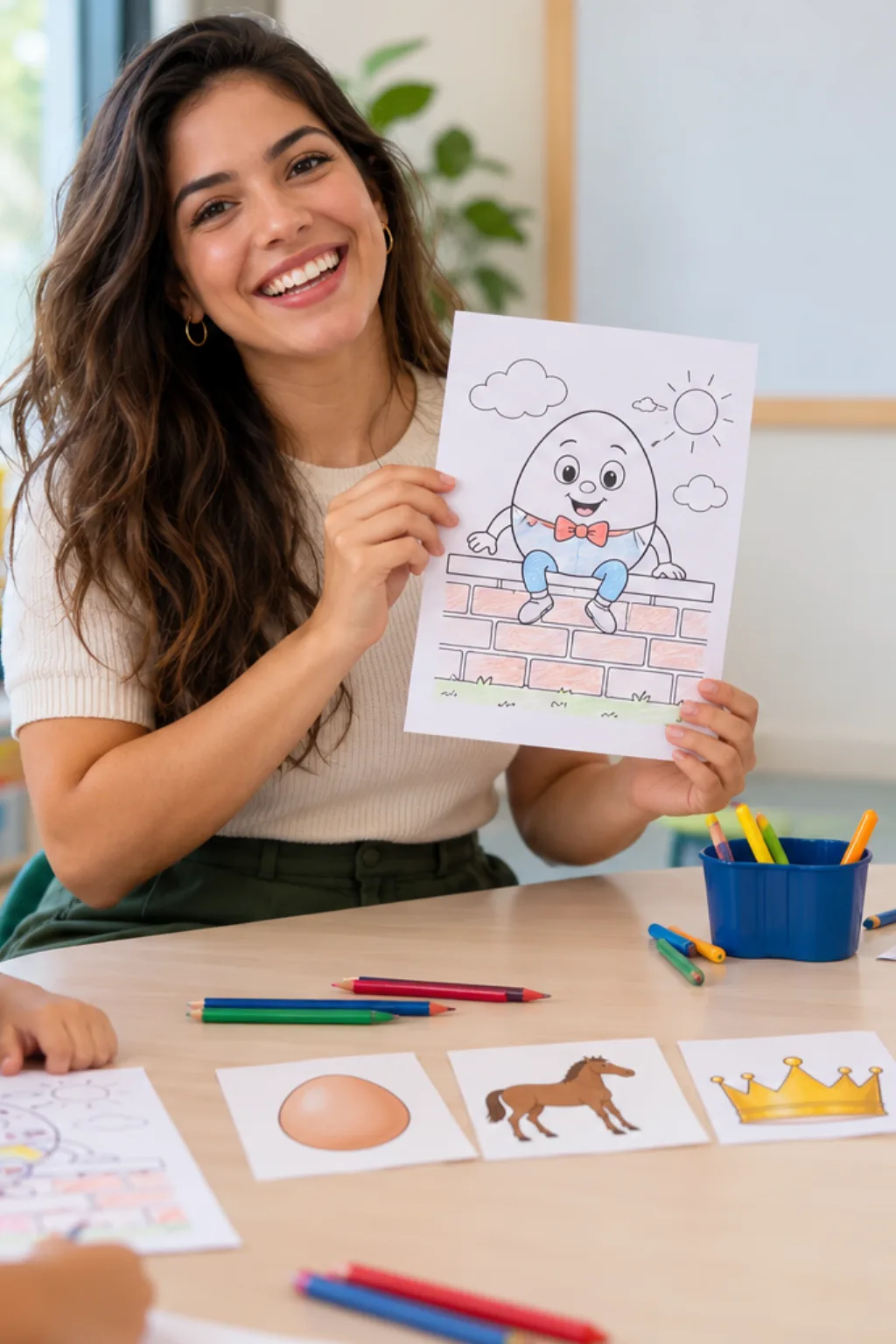 desenhos da cantiga Humpty Dumpty para colorir — exemplo criado na Desenhos pra Colorir