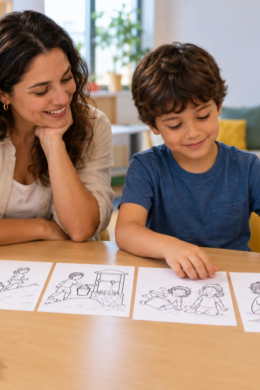 desenhos da cantiga Jack and Jill para colorir — exemplo criado na Desenhos pra Colorir