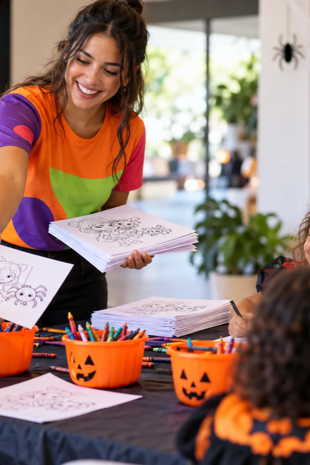 desenhos da cantiga Little Miss Muffet para colorir — exemplo criado na Desenhos pra Colorir