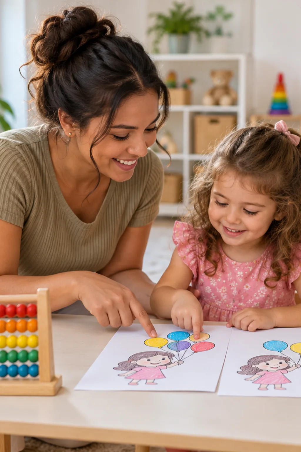 desenhos da cantiga Mariana Conta Um para colorir — exemplo criado na Desenhos pra Colorir