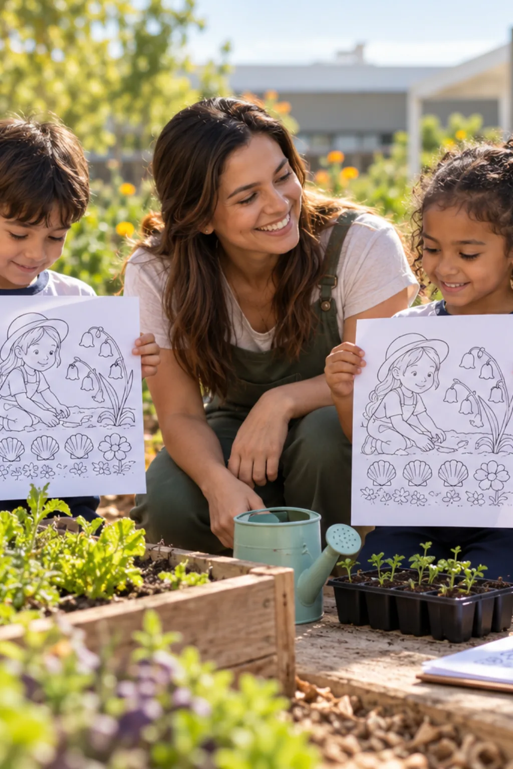 desenhos da cantiga Mary, Mary, Quite Contrary para colorir — exemplo criado na Desenhos pra Colorir