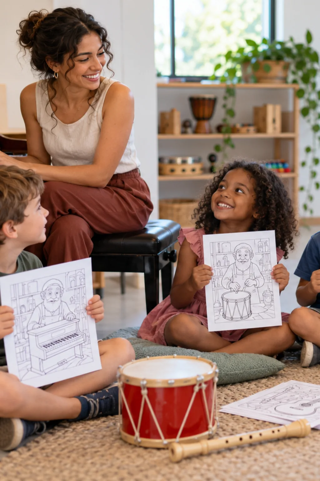 desenhos da cantiga Mestre André para colorir — exemplo criado na Desenhos pra Colorir