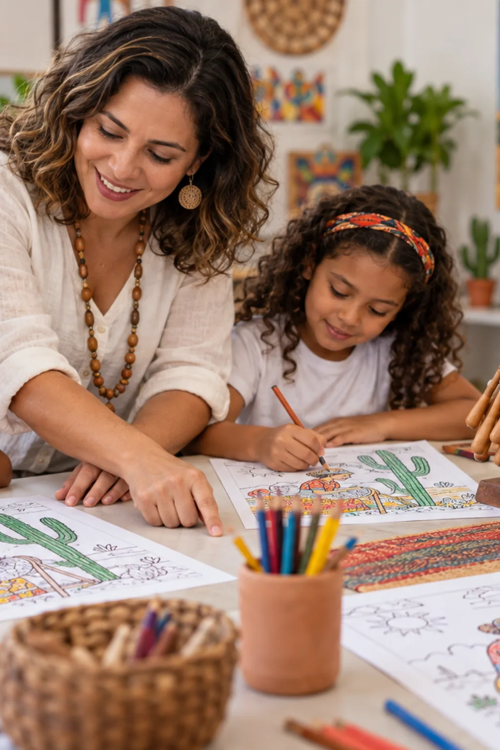 desenhos da cantiga Mulher Rendeira para colorir — exemplo criado na Desenhos pra Colorir