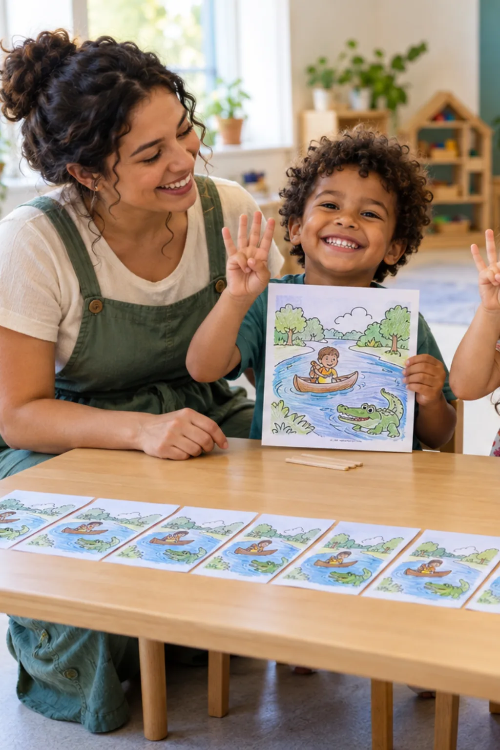 desenhos da cantiga Os Indiozinhos para colorir — exemplo criado na Desenhos pra Colorir