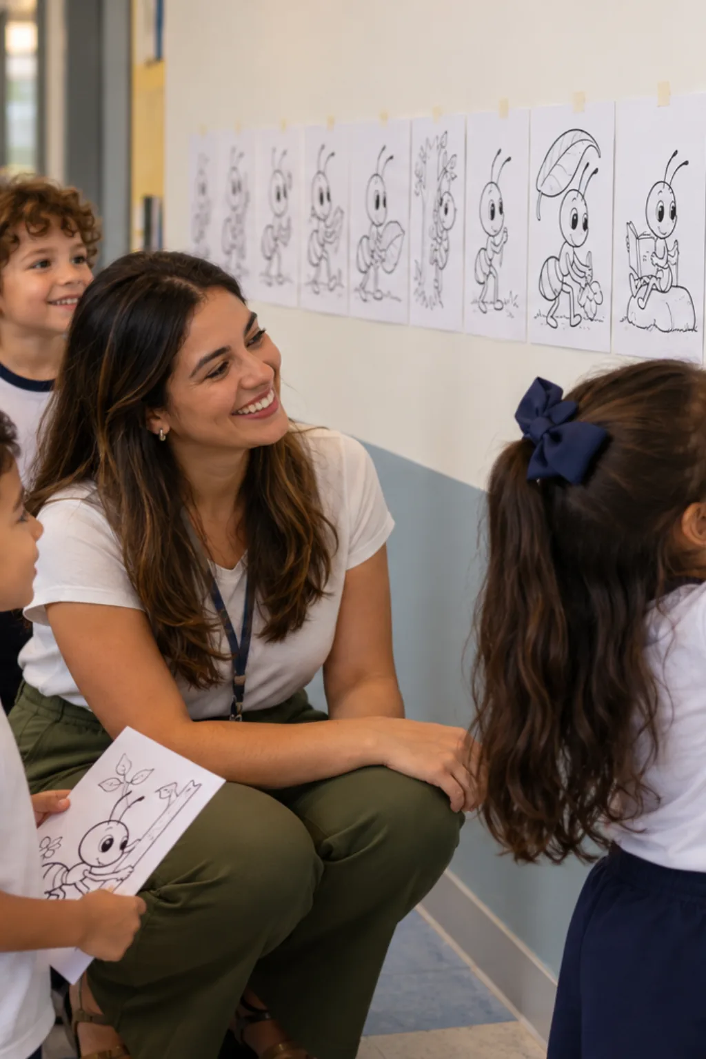 desenhos da cantiga The Ants Go Marching para colorir — exemplo criado na Desenhos pra Colorir