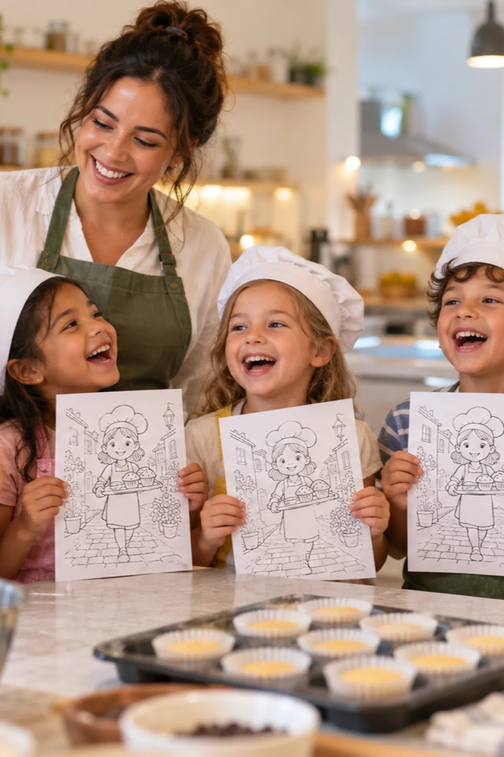 desenhos da cantiga The Muffin Man para colorir — exemplo criado na Desenhos pra Colorir
