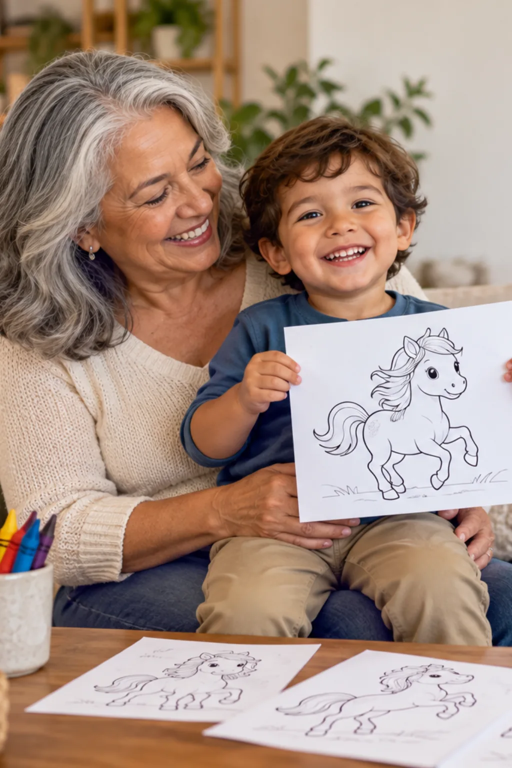 desenhos da cantiga Upa Cavalinho para colorir — exemplo criado na Desenhos pra Colorir