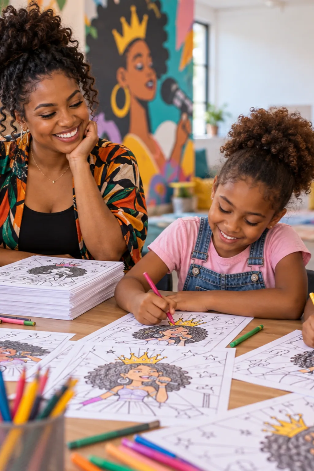 desenhos da Beyoncé para colorir — exemplo criado na Desenhos pra Colorir