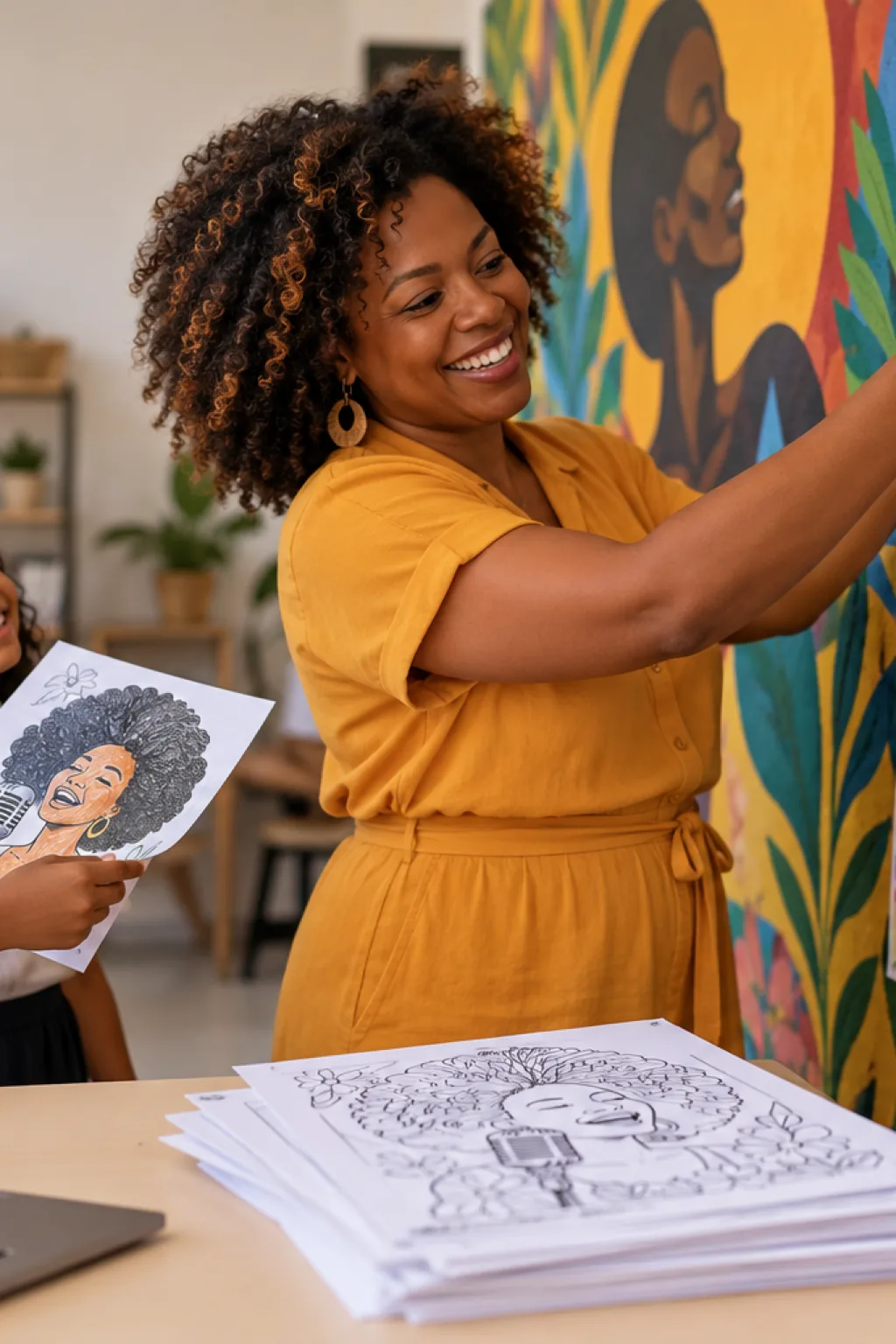desenhos da Elza Soares para colorir — exemplo criado na Desenhos pra Colorir