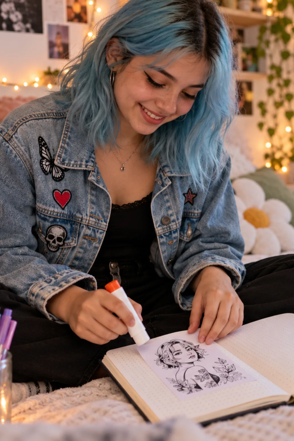 desenhos da Halsey para colorir — exemplo criado na Desenhos pra Colorir