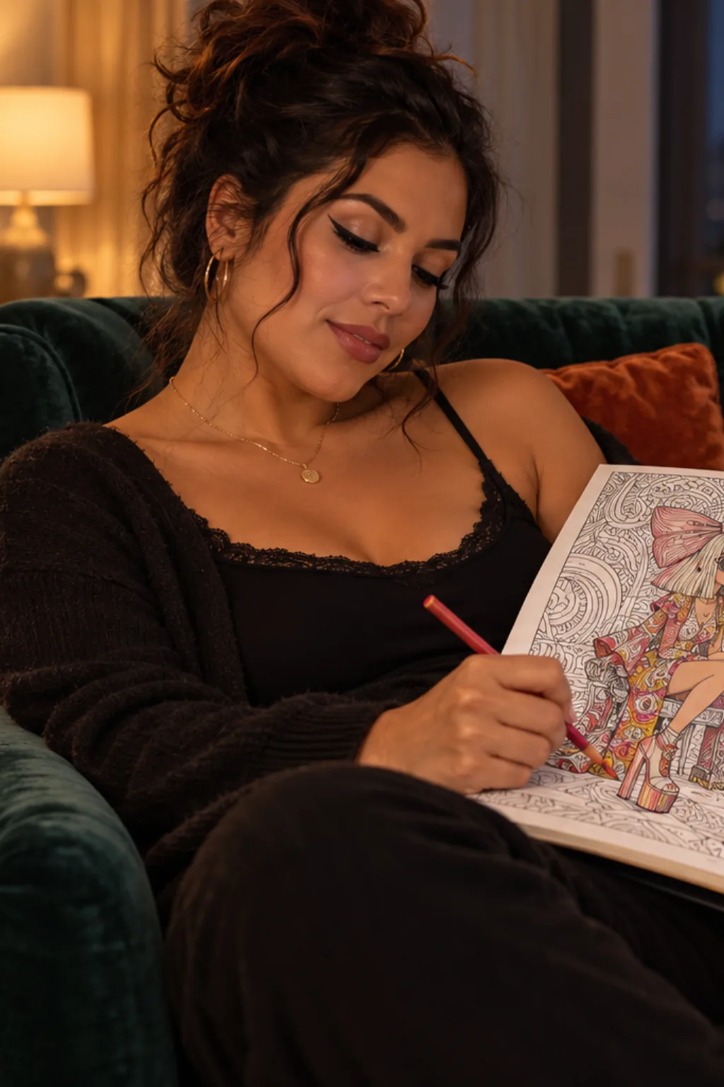 desenhos da Lady Gaga para colorir — exemplo criado na Desenhos pra Colorir