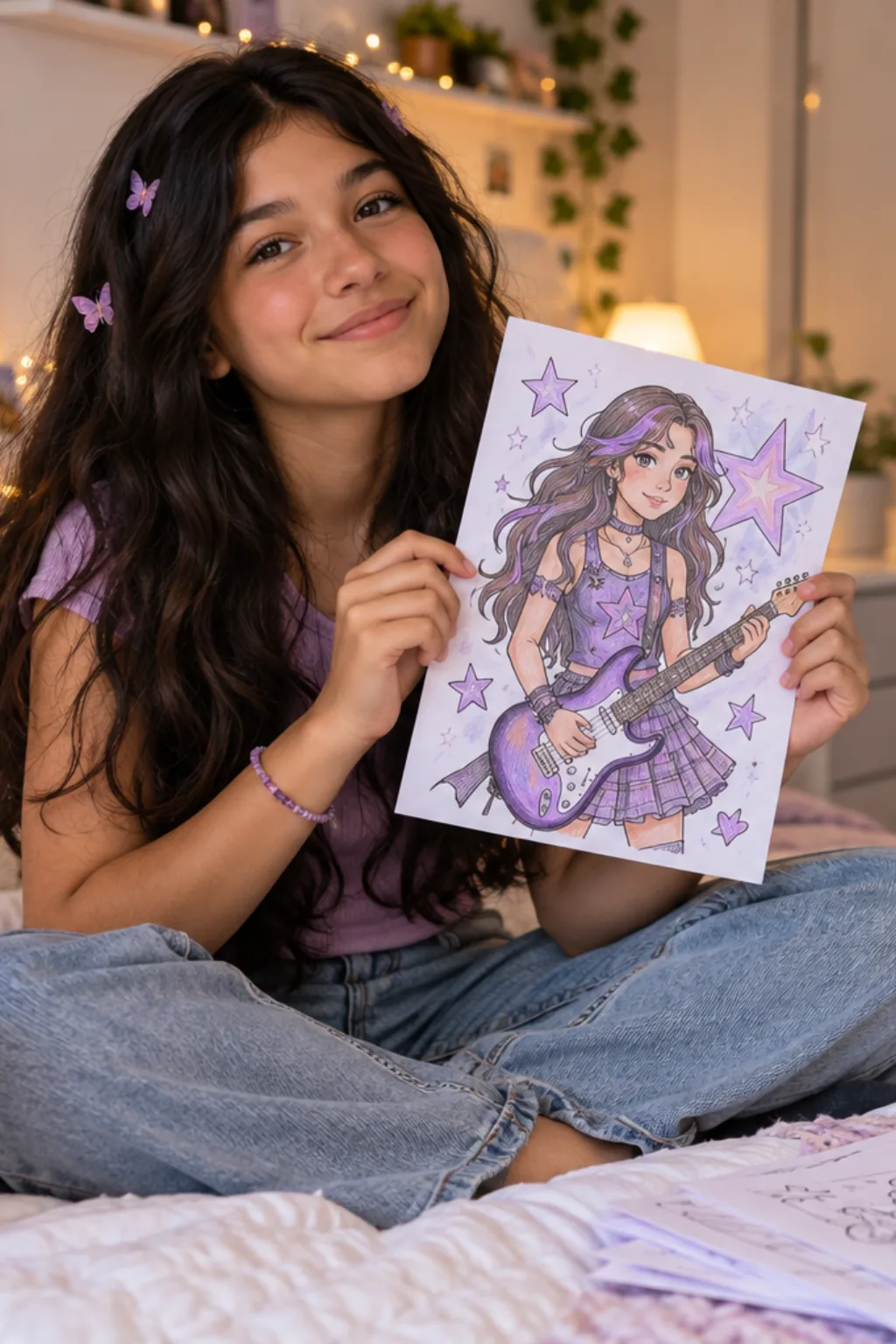 desenhos da Olivia Rodrigo para colorir — exemplo criado na Desenhos pra Colorir