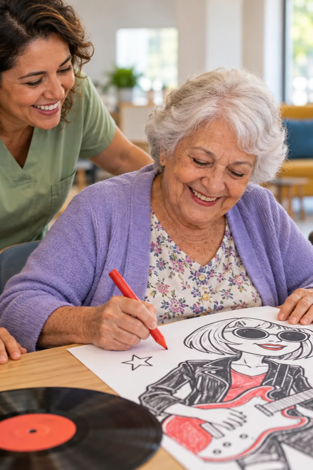 desenhos da Rita Lee para colorir — exemplo criado na Desenhos pra Colorir