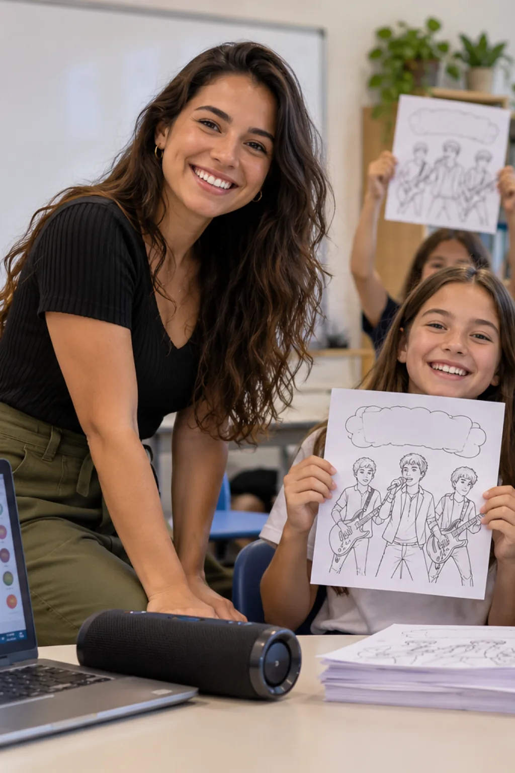 desenhos dos Jonas Brothers para colorir — exemplo criado na Desenhos pra Colorir