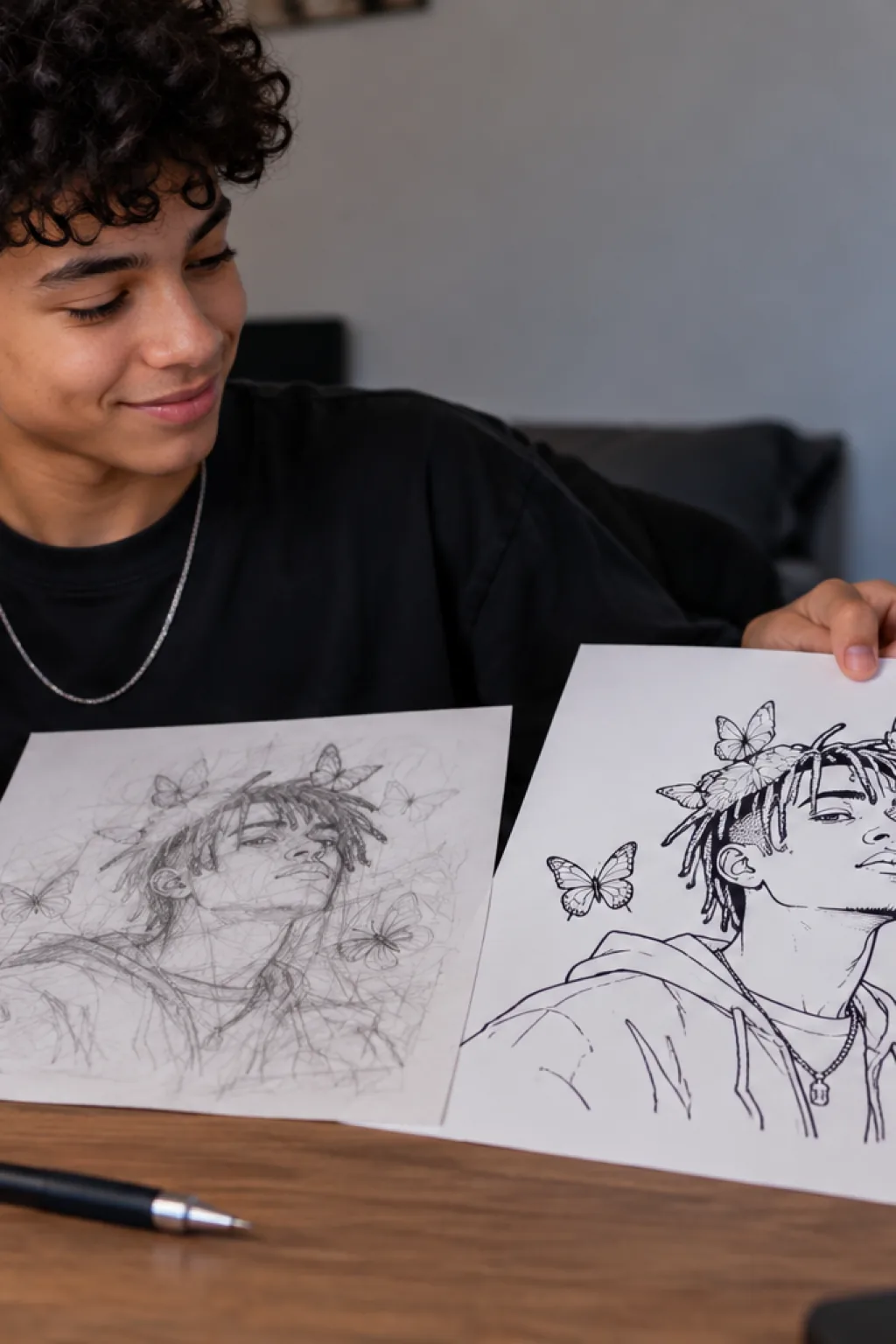 desenhos do Juice WRLD para colorir — exemplo criado na Desenhos pra Colorir