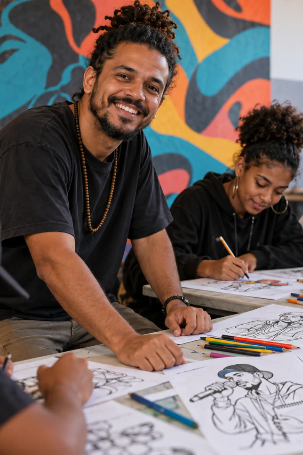 desenhos do Kendrick Lamar para colorir — exemplo criado na Desenhos pra Colorir