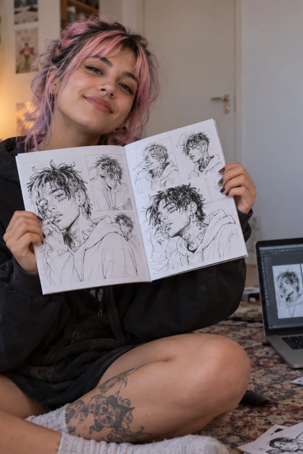 desenhos do Lil Peep para colorir — exemplo criado na Desenhos pra Colorir