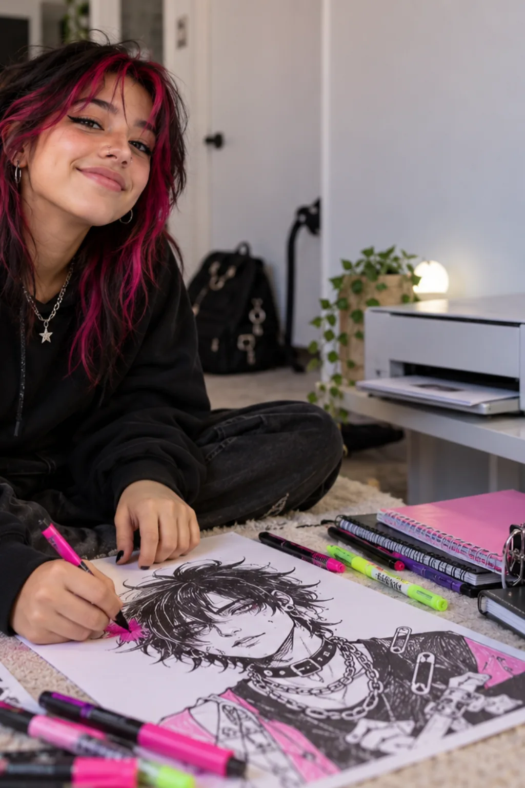 desenhos do YUNGBLUD para colorir — exemplo criado na Desenhos pra Colorir