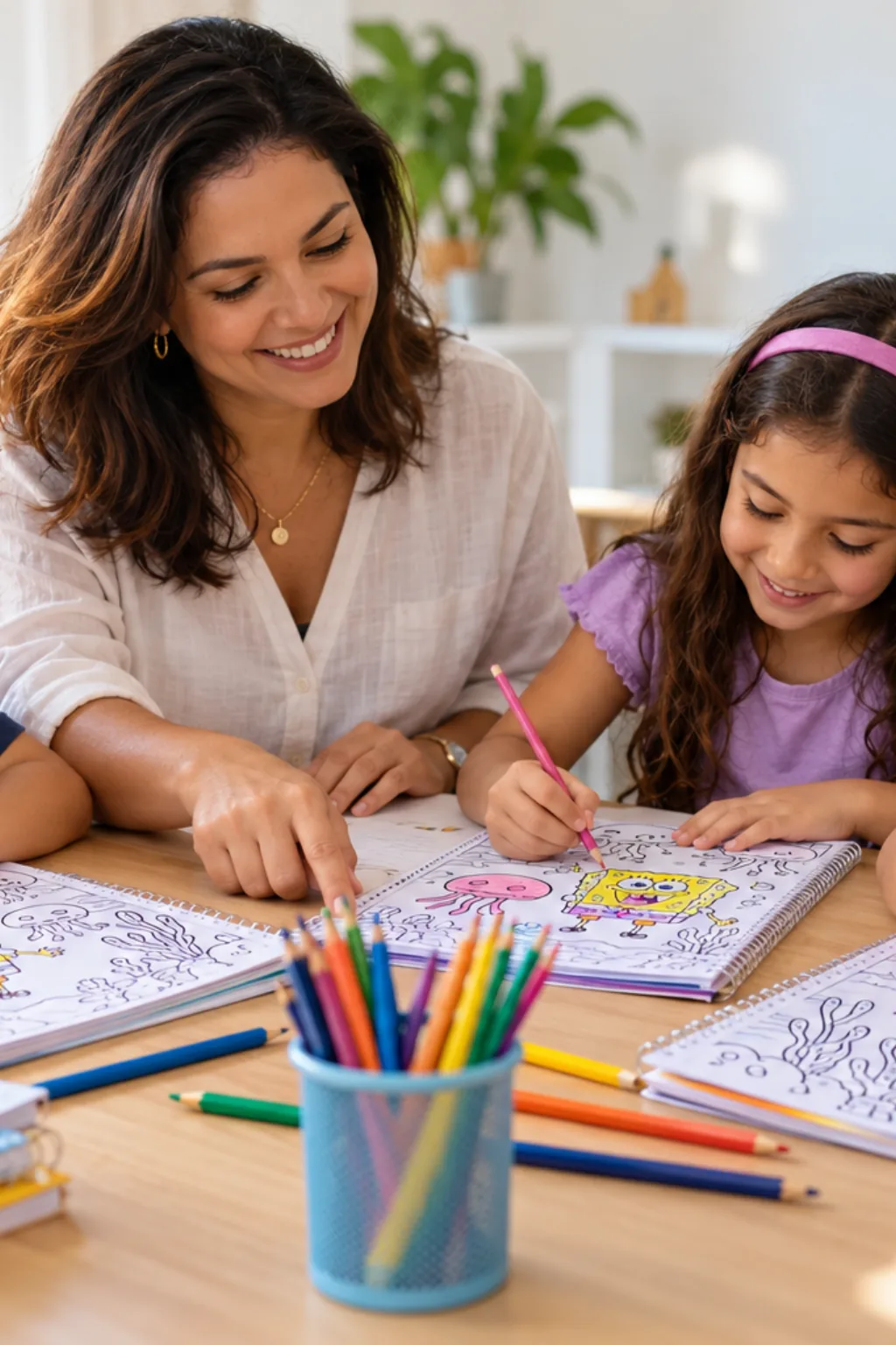 desenhos para capas de caderno do bob esponja para colorir — exemplo criado na Desenhos pra Colorir