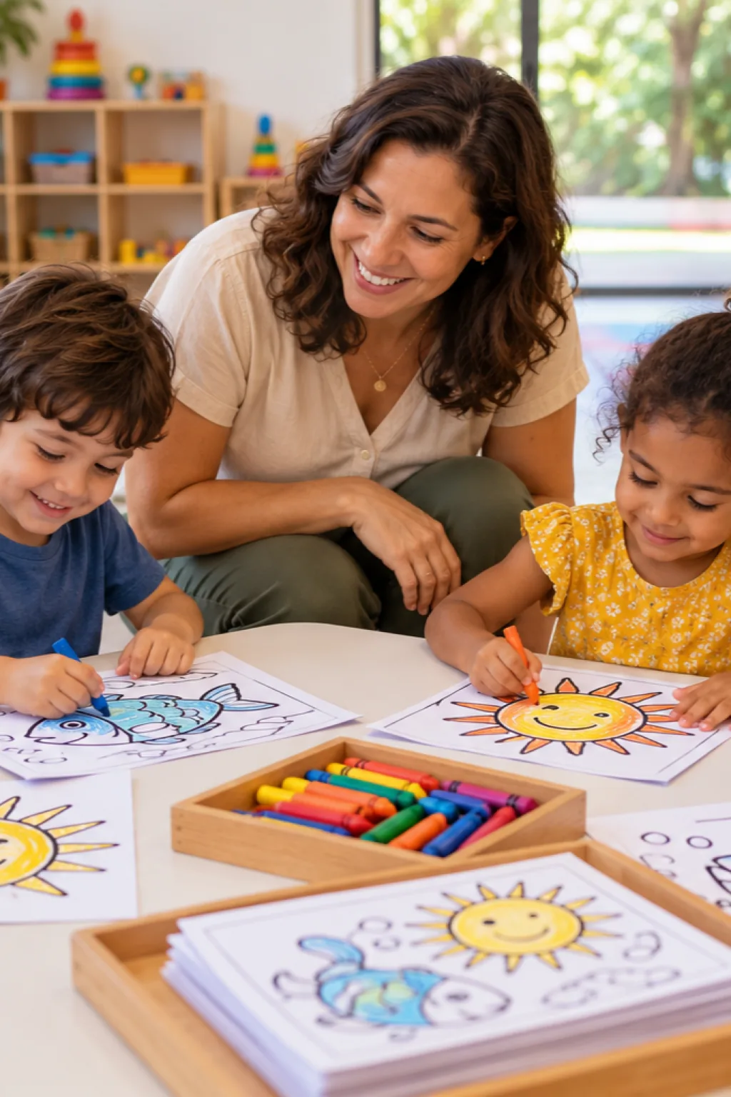 desenhos para capas de caderno de educação infantil para colorir — exemplo criado na Desenhos pra Colorir