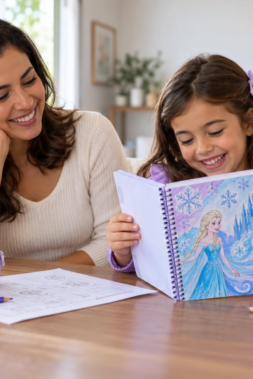 desenhos para capas de caderno de frozen para colorir — exemplo criado na Desenhos pra Colorir