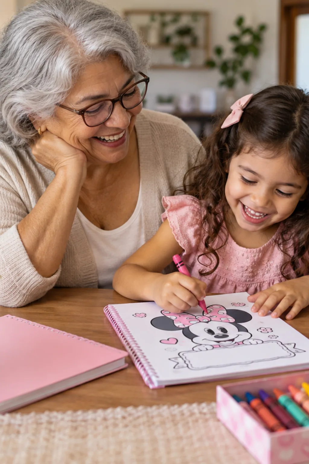 desenhos para capas de caderno da minnie para colorir — exemplo criado na Desenhos pra Colorir