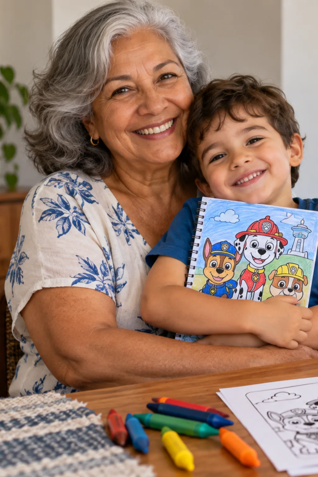 desenhos para capas de caderno da patrulha canina para colorir — exemplo criado na Desenhos pra Colorir