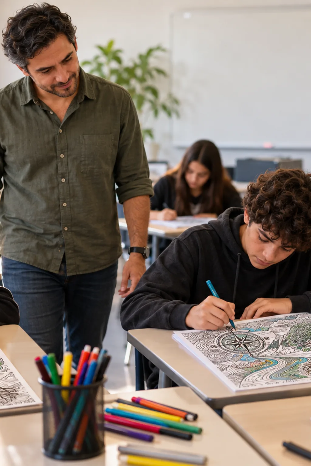 desenhos para capas de caderno de projeto de vida para colorir — exemplo criado na Desenhos pra Colorir