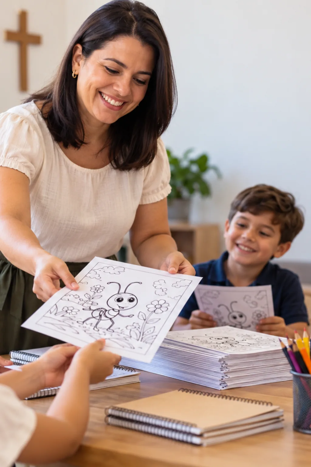 desenhos para capas de caderno do smilinguido para colorir — exemplo criado na Desenhos pra Colorir