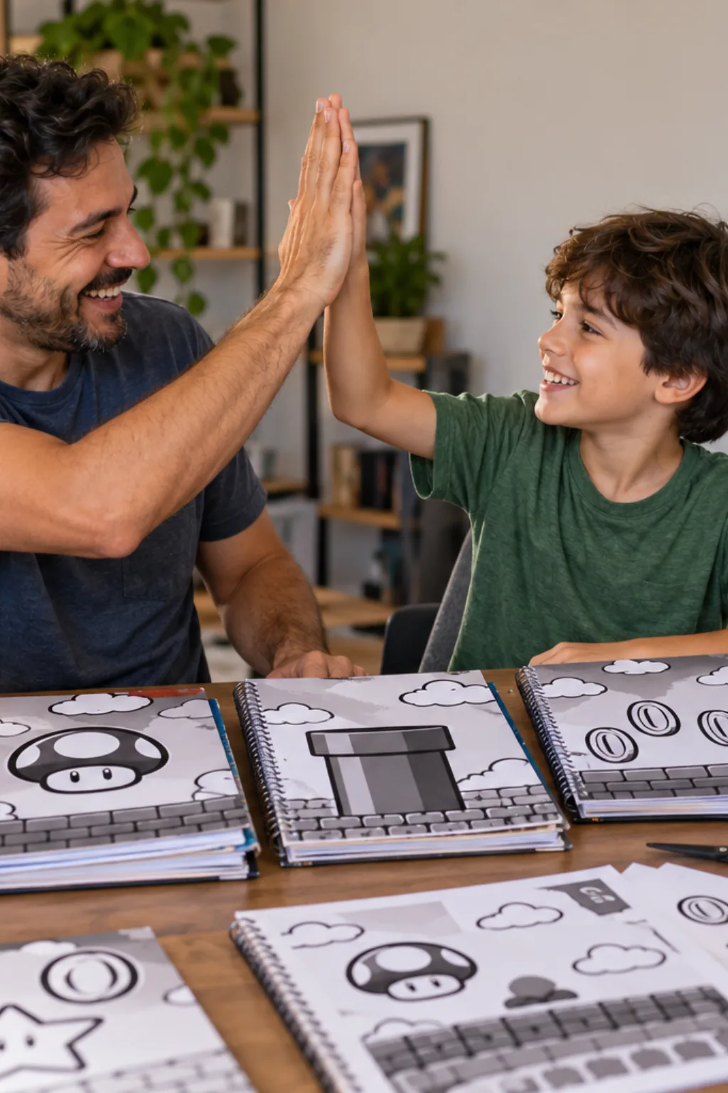 desenhos para capas de caderno do super mario para colorir — exemplo criado na Desenhos pra Colorir