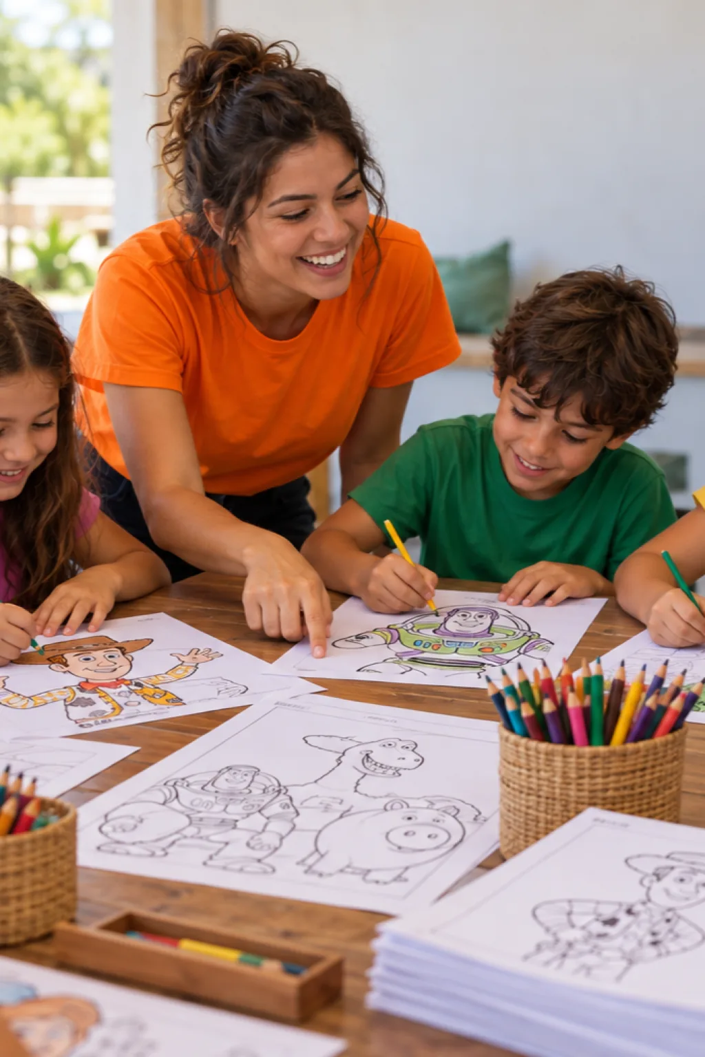 desenhos para capas de caderno de toy story para colorir — exemplo criado na Desenhos pra Colorir