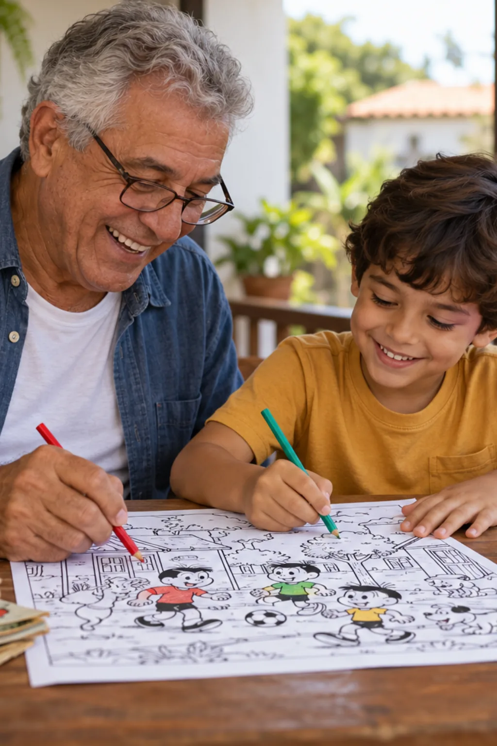 desenhos para capas de caderno da turma da mônica para colorir — exemplo criado na Desenhos pra Colorir
