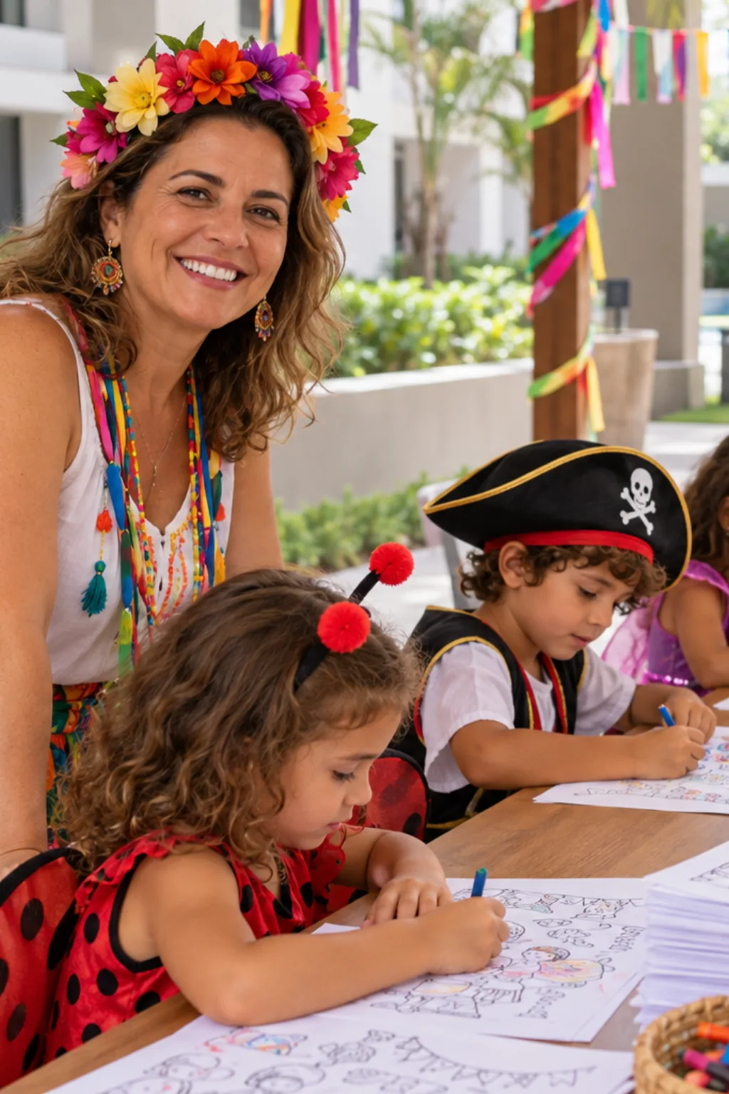 desenhos de bloquinhos de carnaval para colorir — exemplo criado na Desenhos pra Colorir