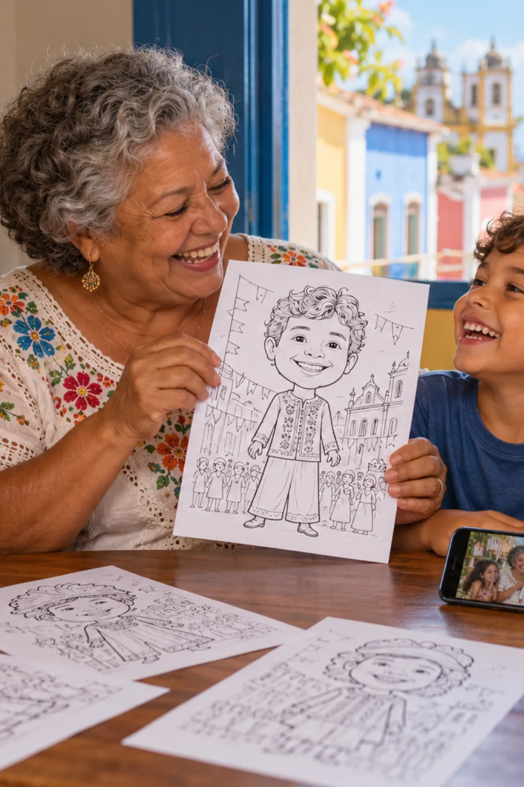 desenhos de bonecos de olinda para colorir — exemplo criado na Desenhos pra Colorir