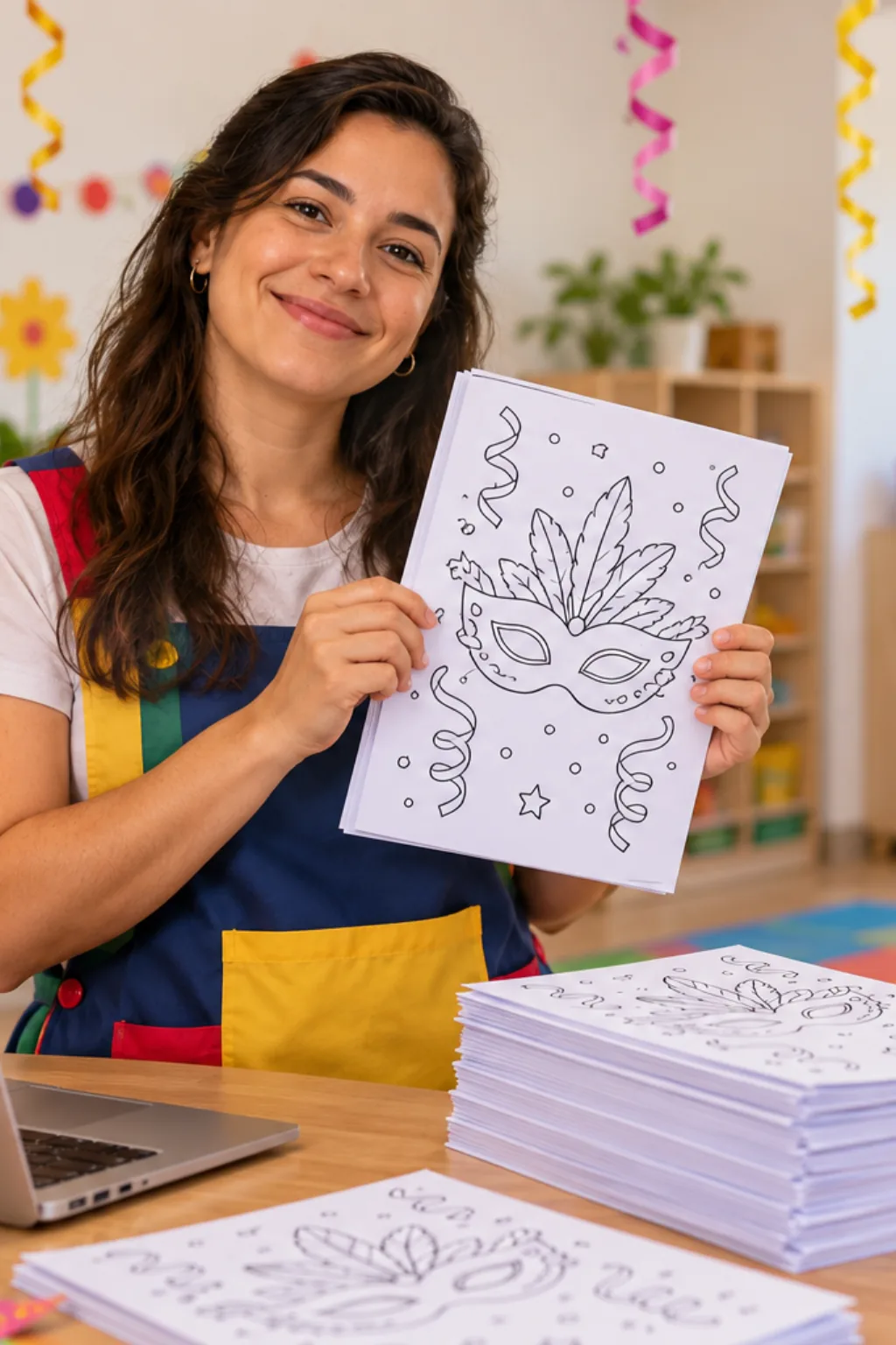capas de carnaval para colorir — exemplo criado na Desenhos pra Colorir