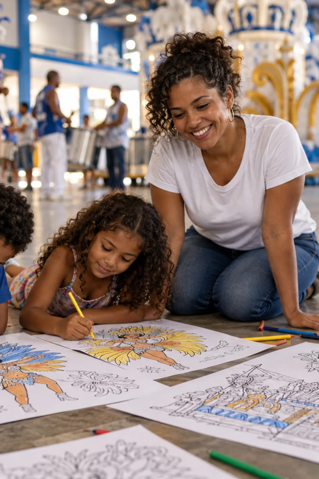 desenhos do carnaval carioca para colorir — exemplo criado na Desenhos pra Colorir