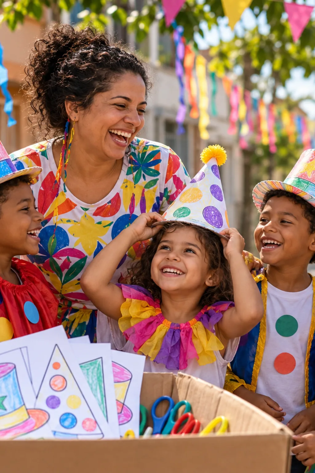 desenhos de chapéus de carnaval para colorir — exemplo criado na Desenhos pra Colorir
