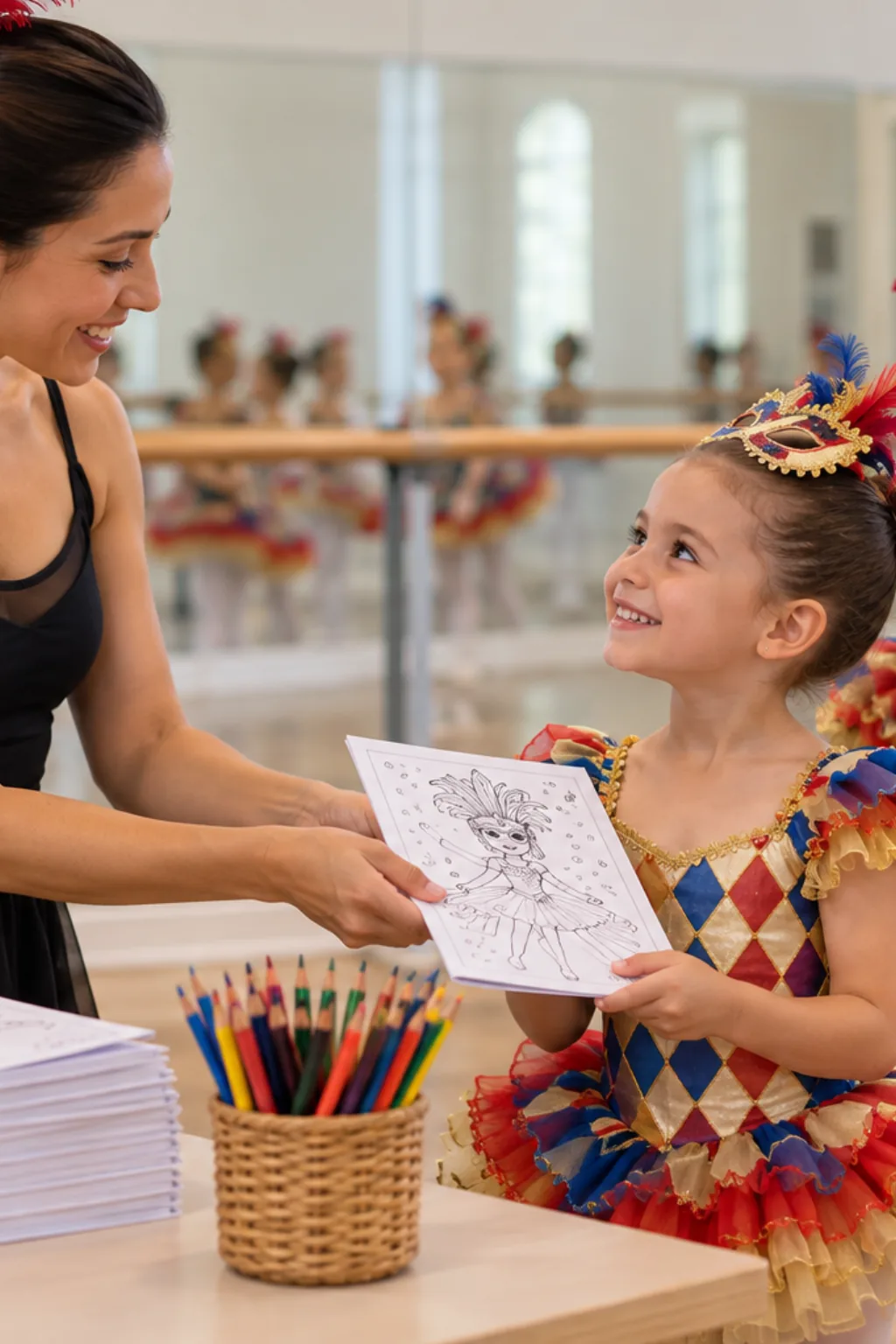 desenhos da Colombina para colorir — exemplo criado na Desenhos pra Colorir