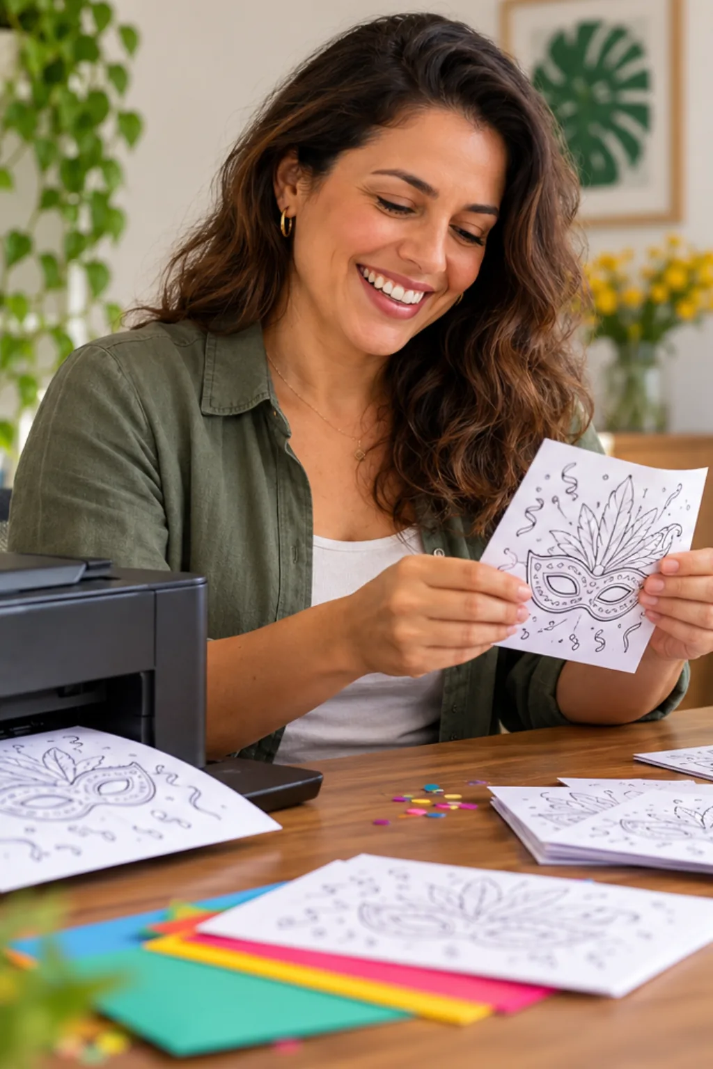 convites de carnaval para colorir — exemplo criado na Desenhos pra Colorir