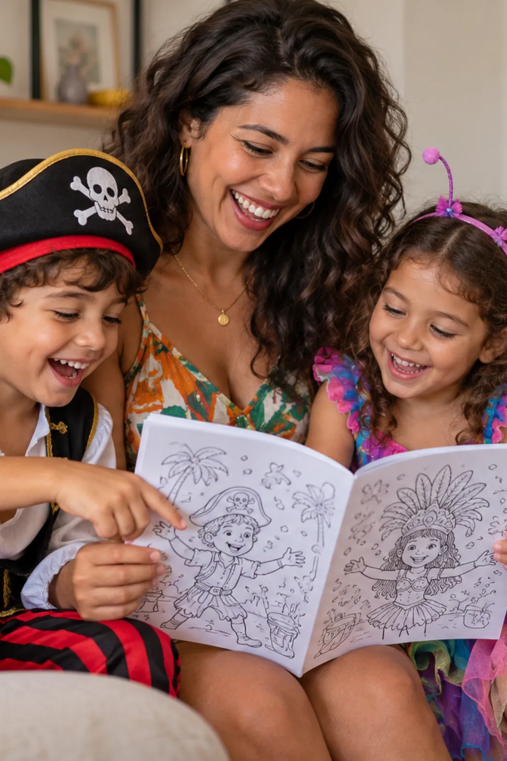 desenhos de foliões de carnaval para colorir — exemplo criado na Desenhos pra Colorir