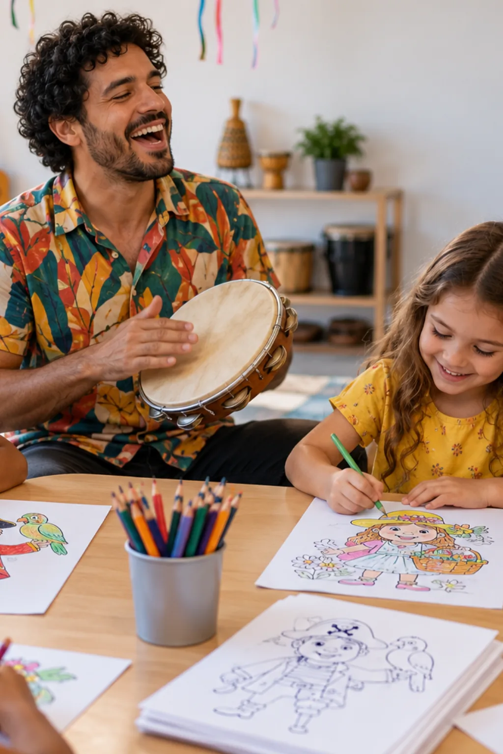 desenhos sobre marchinhas de carnaval para colorir — exemplo criado na Desenhos pra Colorir