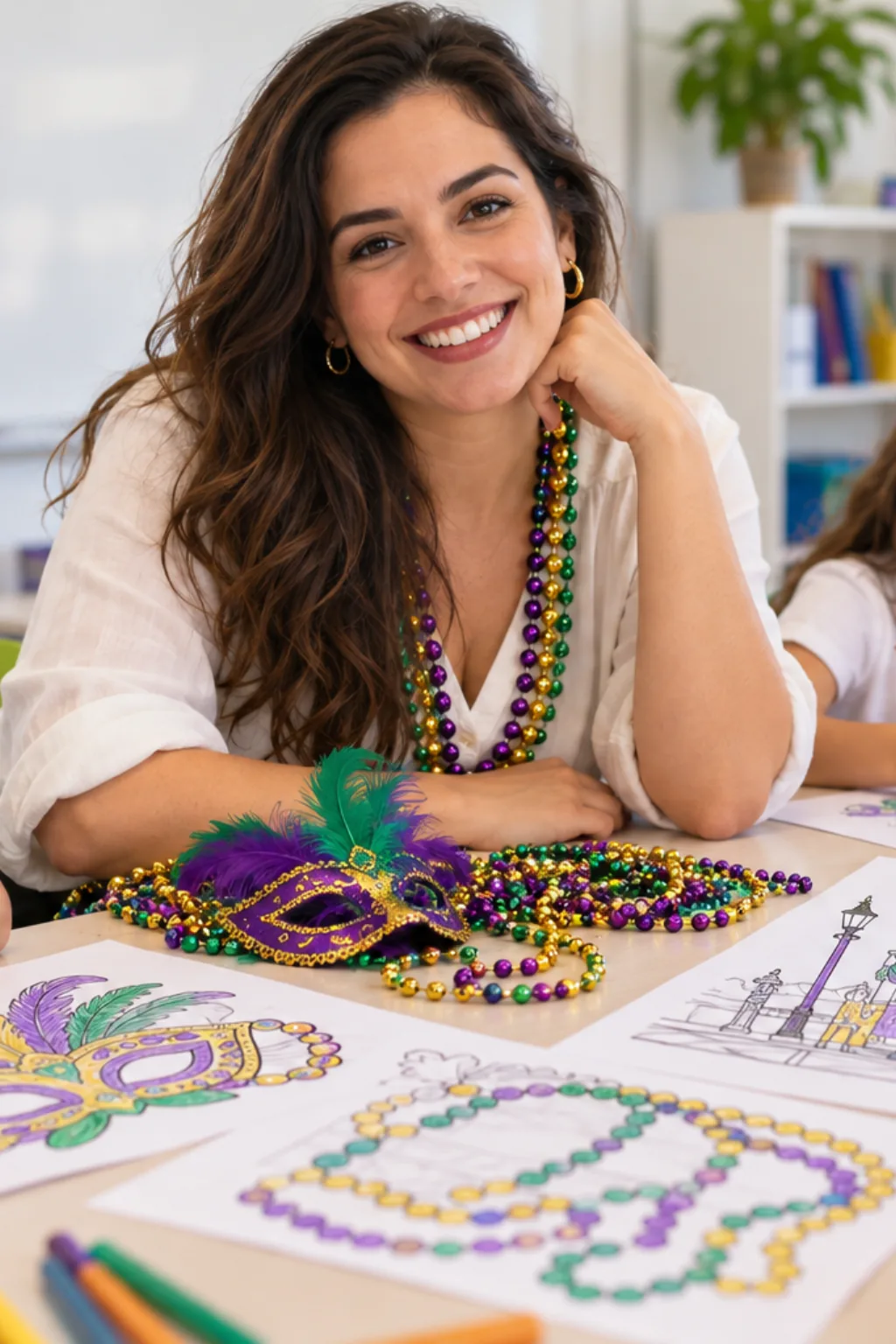 desenhos de Mardi Gras para colorir — exemplo criado na Desenhos pra Colorir