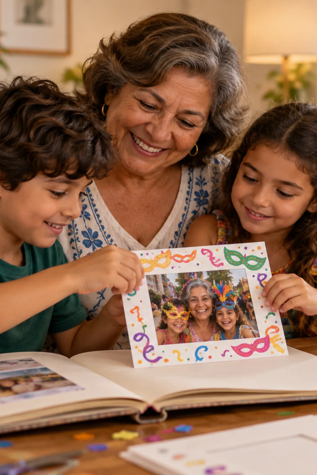 molduras de carnaval para colorir — exemplo criado na Desenhos pra Colorir